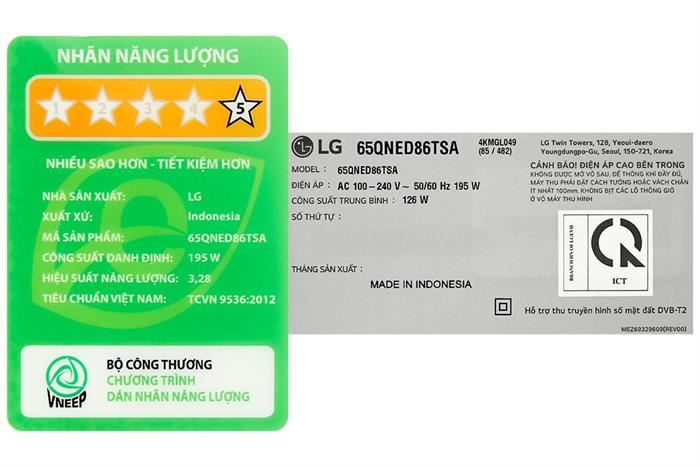 Smart Tivi QNED LG 4K 65 Inch 65QNED86TSA&nbsp;